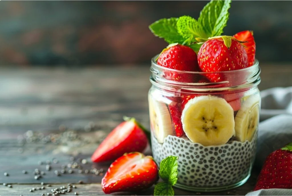 Чиа пудинг с ванилия и банан